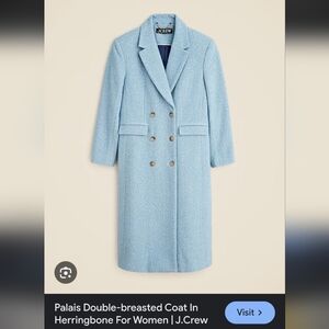 J. Crew Light Blue Double-Breasted Trench Coat